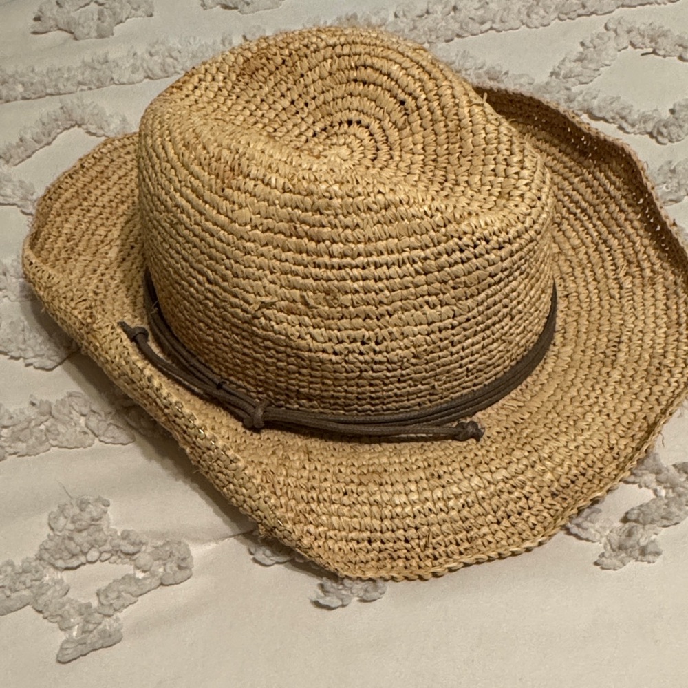 Tarnish Tan Straw Hat with Brown Band